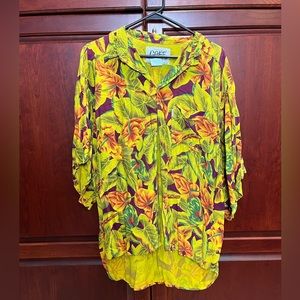 Tropical button down Top